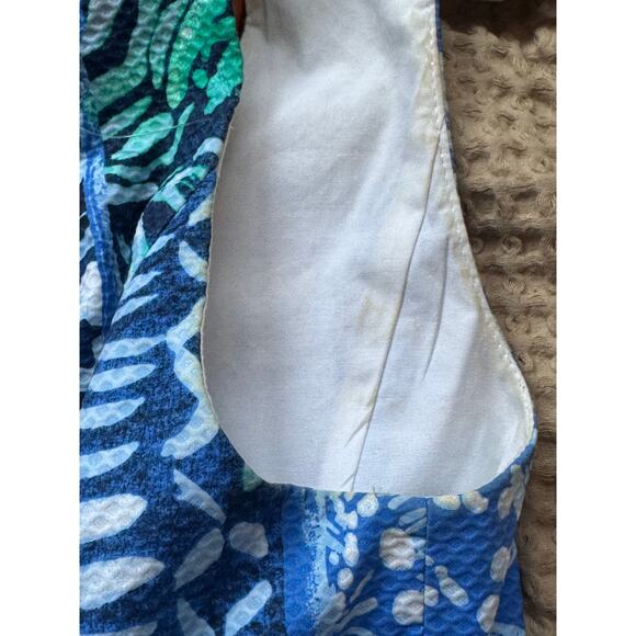 Lilly Pulitzer Mila Stretch Shift Dress Leied Back Print Size 8 euc - Picture 7 of 12